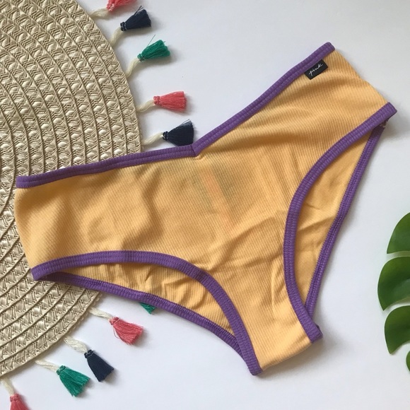 Victoria’s Secret PINK Ribbed Cheekster Panty Honeycomb NEW - Picture 1 of 3